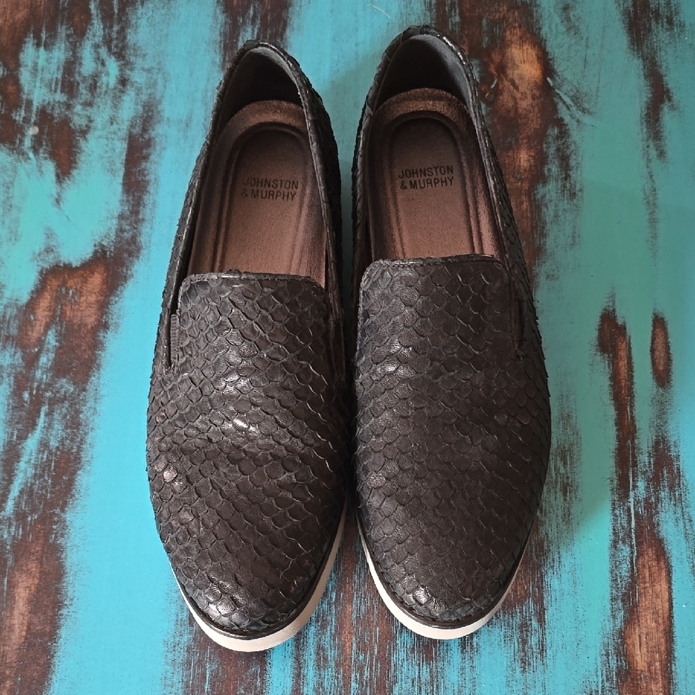 Johnston & Murphy Black Slip-On Shoes